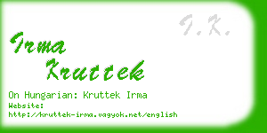 irma kruttek business card